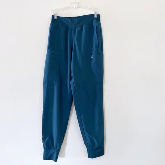 Turquoise scrub top and pants set with pockets XS - Picture 12 of 13